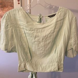 Shein teal crop top that ties